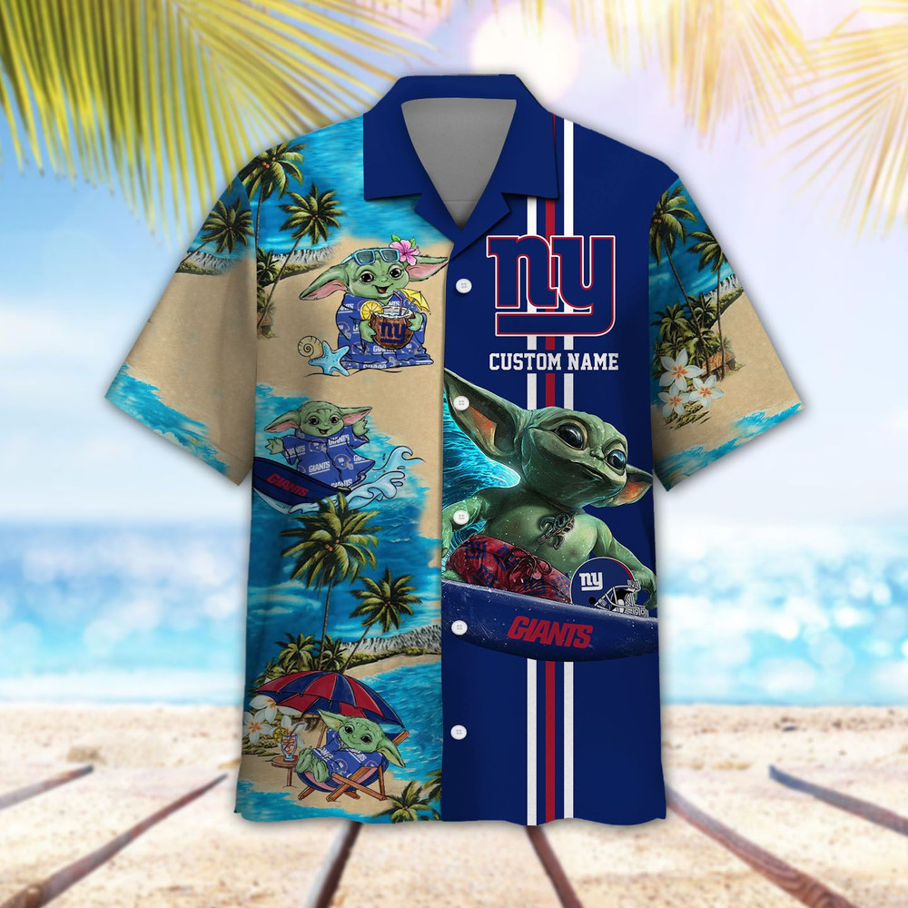 Personalized New York Giants & Baby Yoda Hawaiian Shirt Hot Trendy Summer 2024