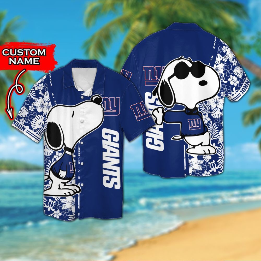 Personalized New York Giants & Snoopy Hawaiian Shirt Hot Trendy Summer 2024