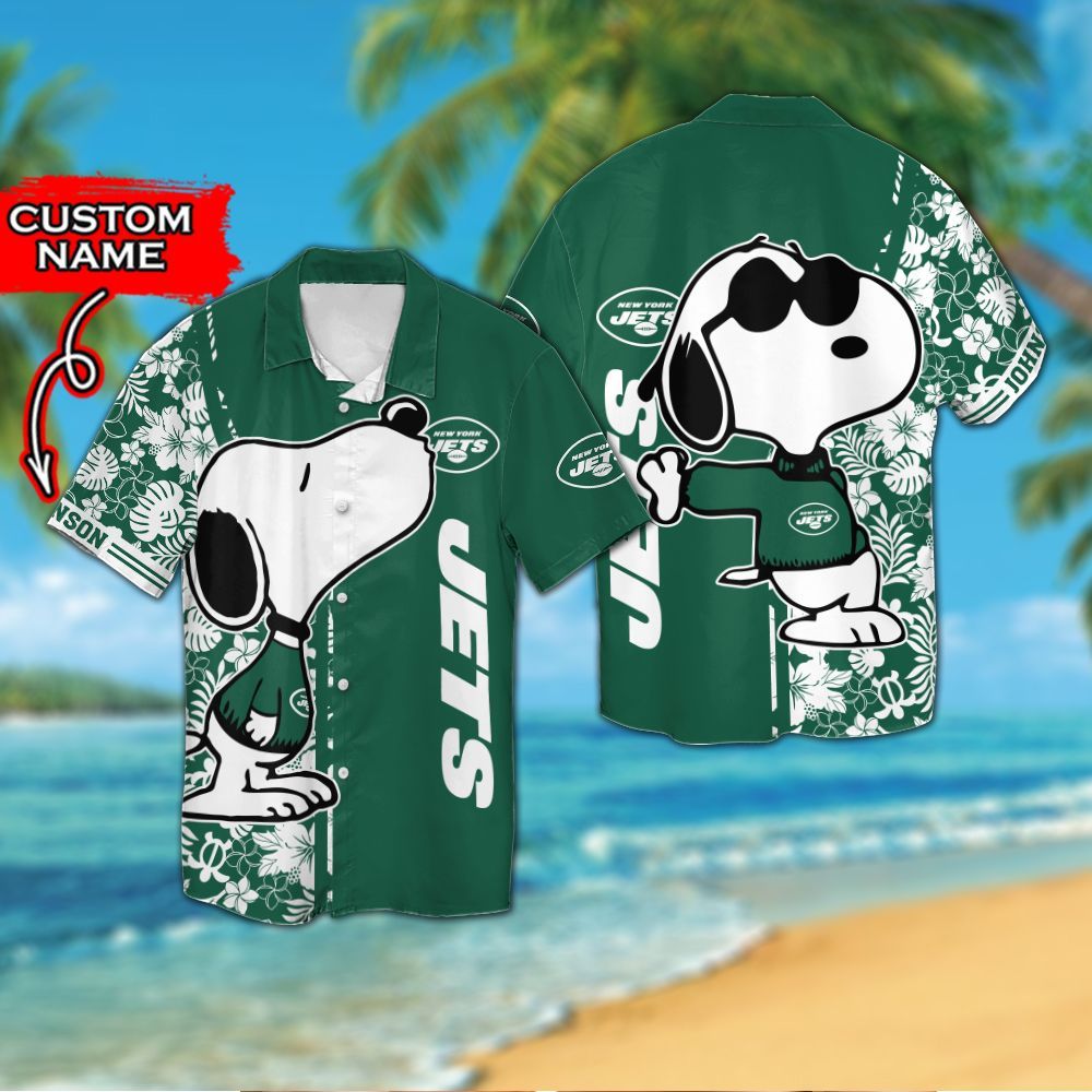 Personalized New York Jets & Snoopy Hawaiian Shirt Hot Trendy Summer 2024