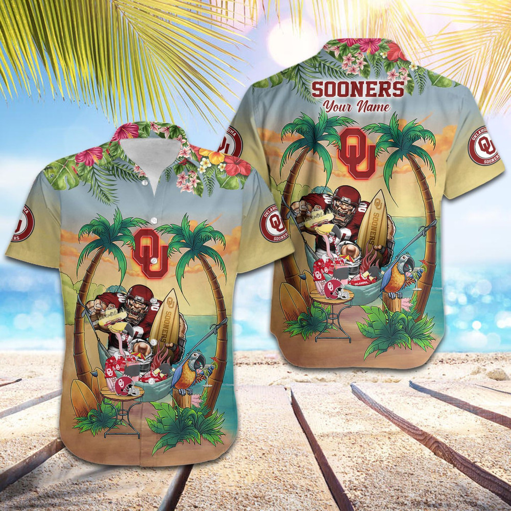 Personalized Oklahoma Sooners Flamingo Parrot Hawaiian Shirt Hot Trendy Summer 2024