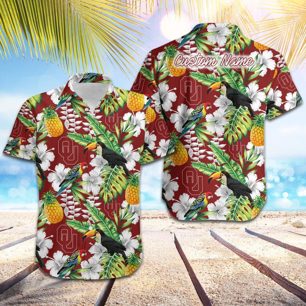 Personalized Oklahoma Sooners Parrot Floral Tropical Hawaiian Shirt Hot Trendy Summer 2024