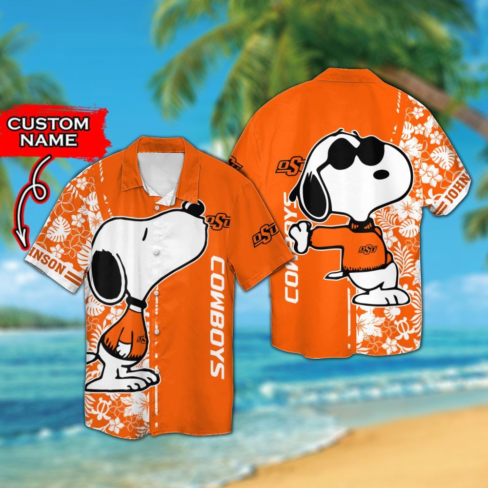 Personalized Oklahoma State Cowboys & Snoopy Hawaiian Shirt Hot Trendy Summer 2024