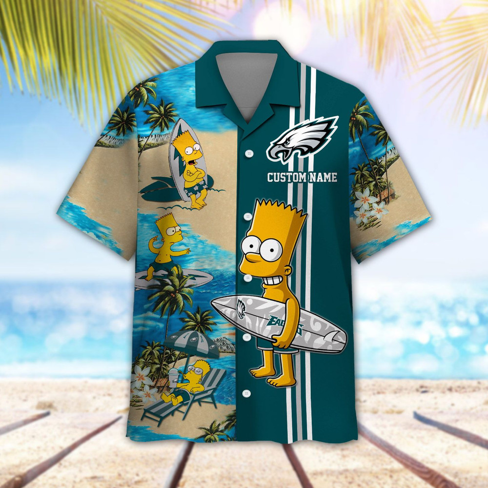 Personalized Philadelphia Eagles & Simpsons Hawaiian Shirt Hot Trendy Summer 2024