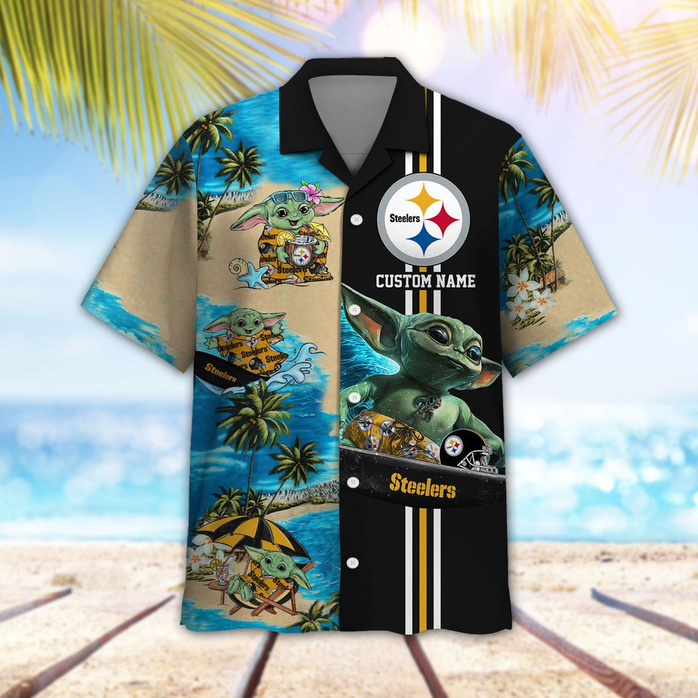 Personalized Pittsburgh Steelers & Baby Yoda Hawaiian Shirt Hot Trendy Summer 2024