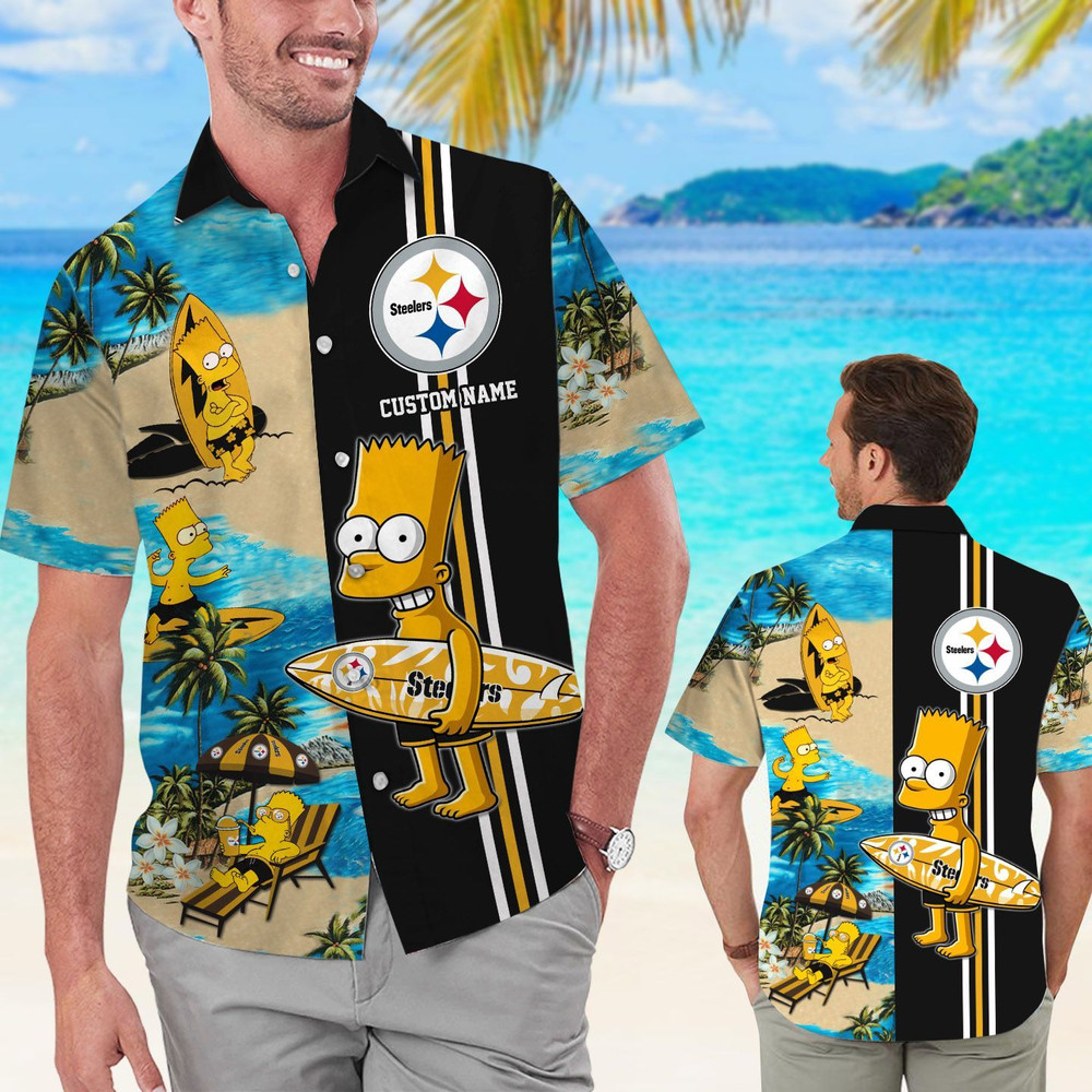 Personalized Pittsburgh Steelers & Simpsons Hawaiian Shirt Hot Trendy Summer 2024