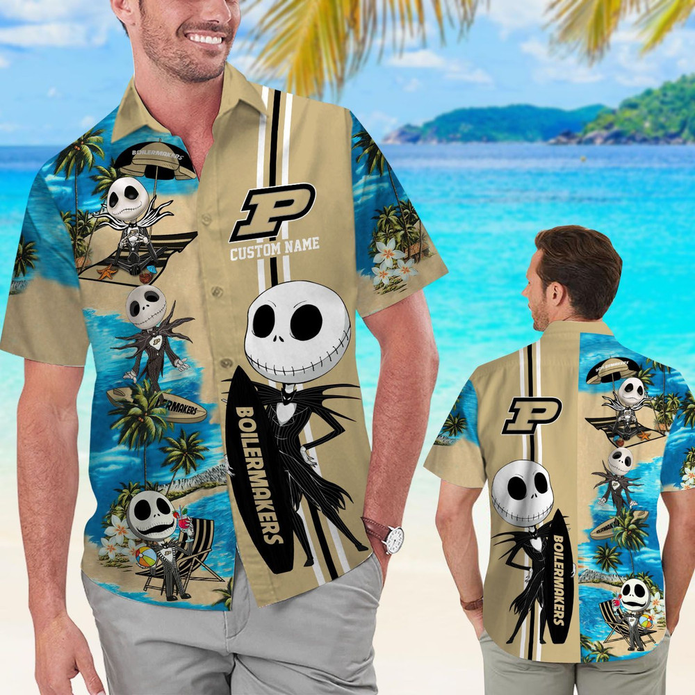 Personalized Purdue Boilermakers & Jack Skellington Hawaiian Shirt Hot Trendy Summer 2024