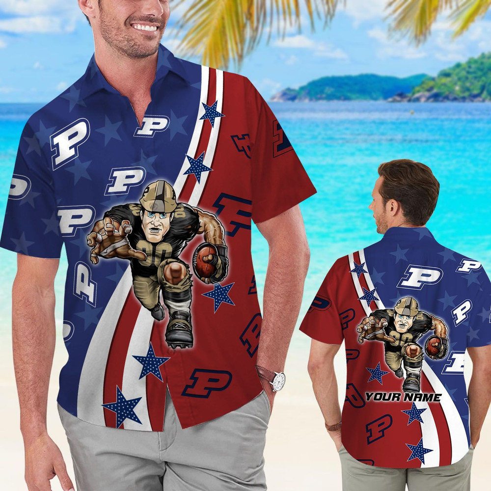 Personalized Purdue Boilermakers American Flag Hawaiian Shirt Hot Trendy Summer 2024