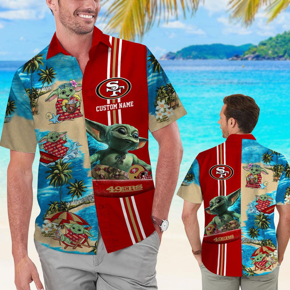 Personalized San Francisco 49ers & Baby Yoda Hawaiian Shirt Hot Trendy Summer 2024