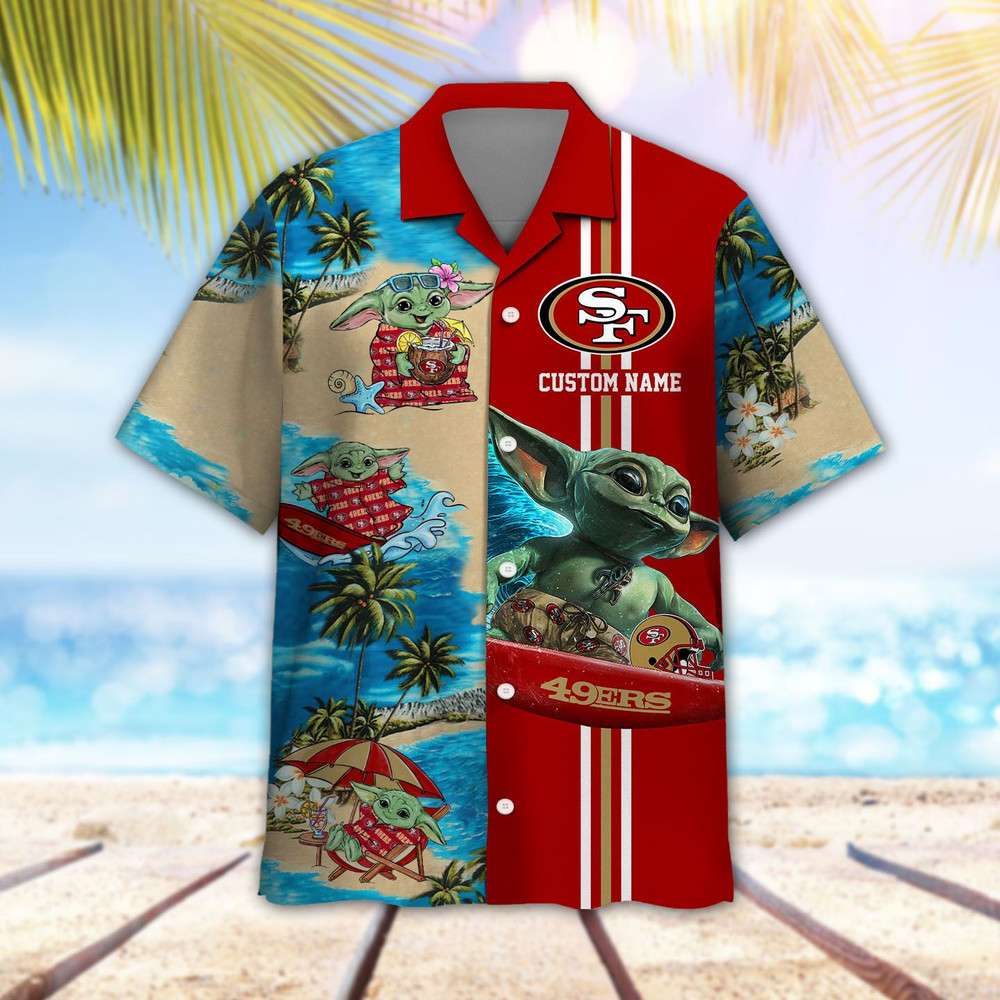 Personalized San Francisco 49ers & Baby Yoda Hawaiian Shirt Hot Trendy Summer 2024