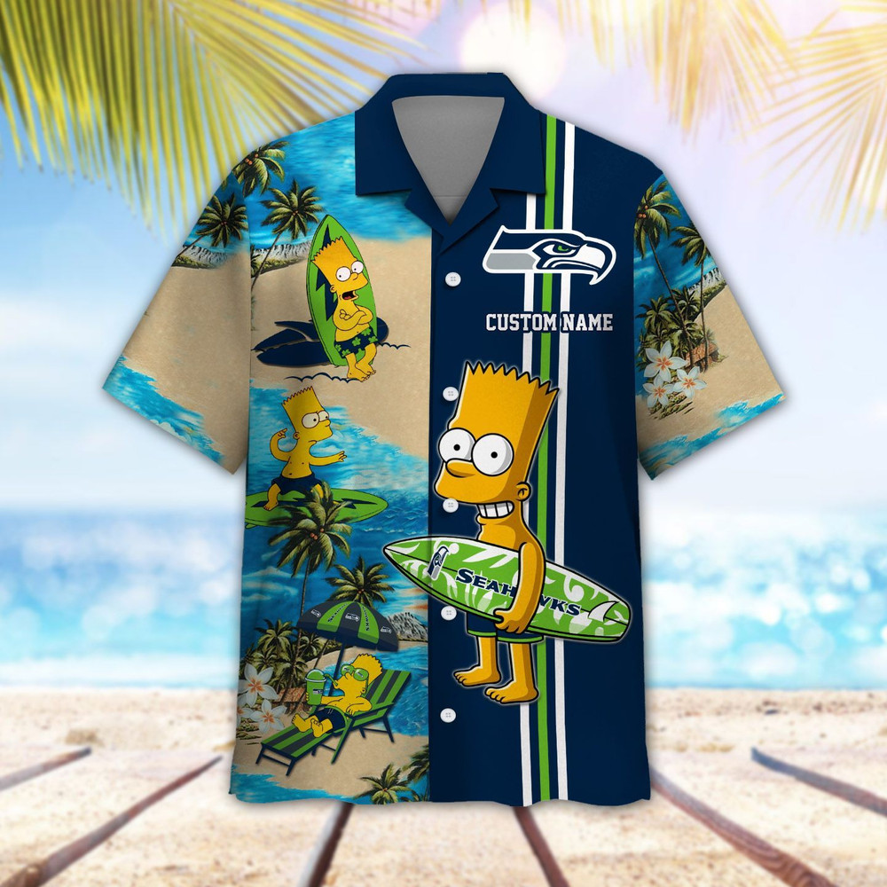 Personalized Seattle Seahawks & Simpsons Hawaiian Shirt Hot Trendy Summer 2024