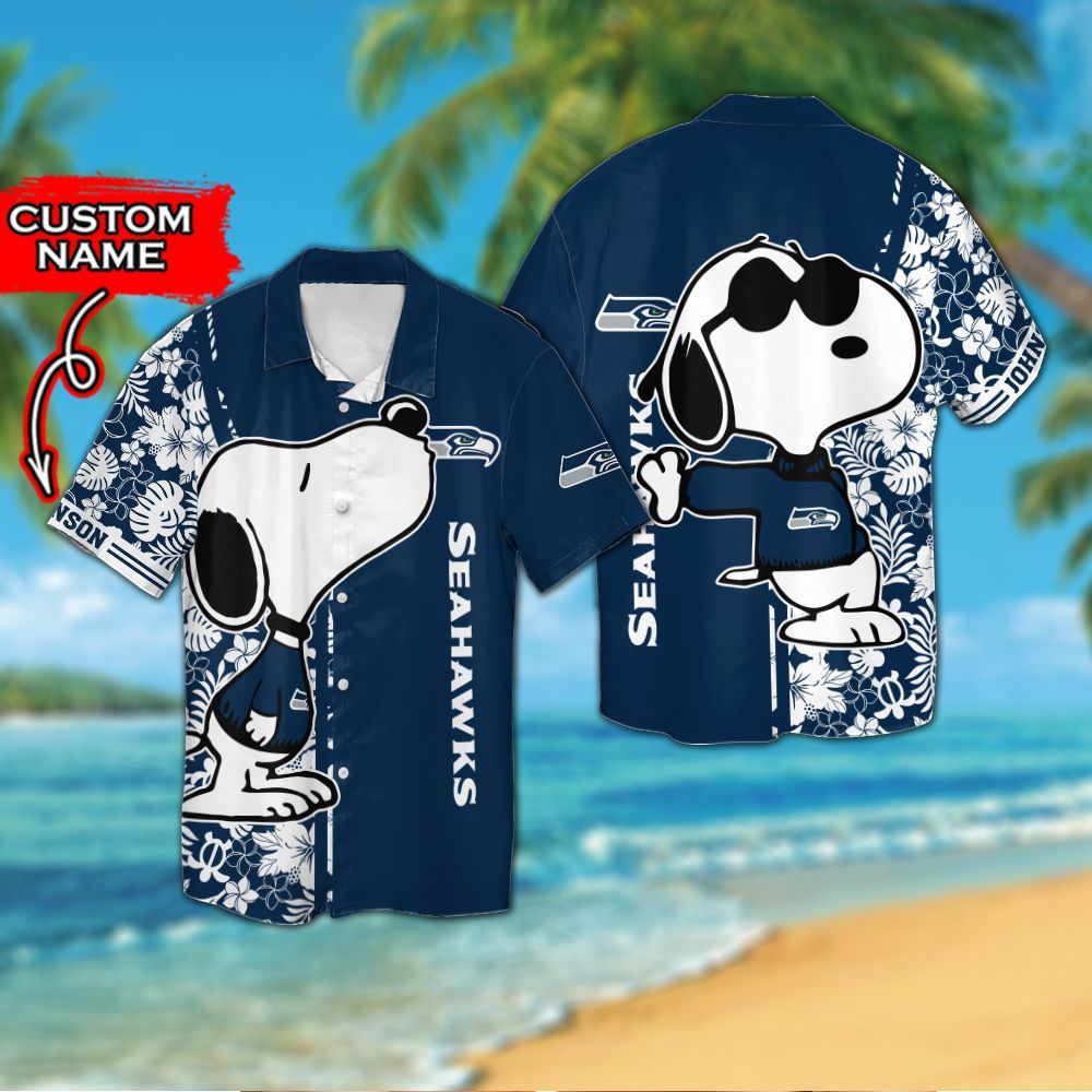 Personalized Seattle Seahawks & Snoopy Hawaiian Shirt Hot Trendy Summer 2024