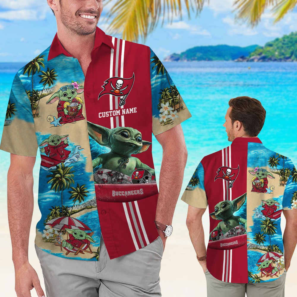 Personalized Tampa Bay Buccaneers & Baby Yoda Hawaiian Shirt Hot Trendy Summer 2024