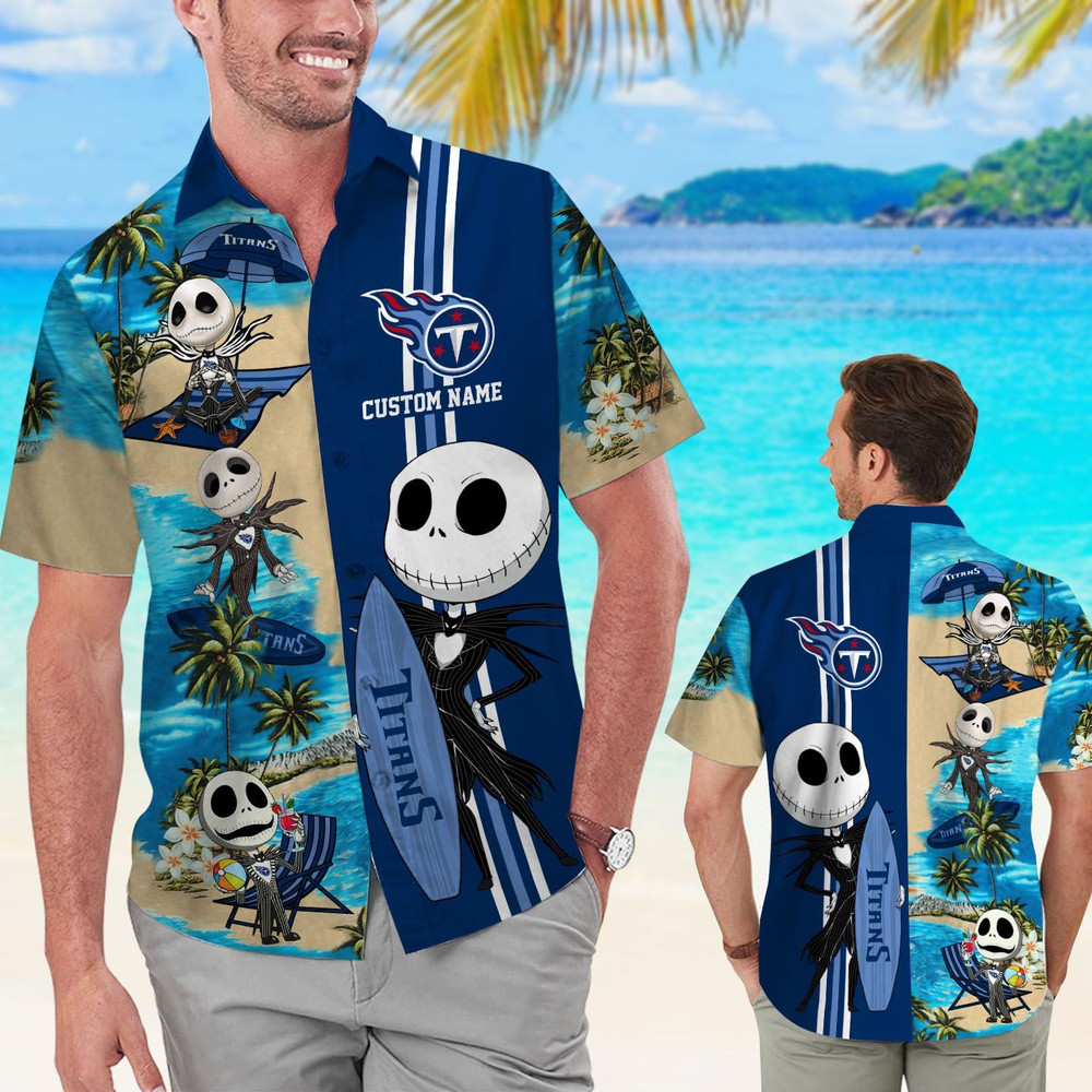 Personalized Tennessee Titans & Jack Skellington Hawaiian Shirt Hot Trendy Summer 2024