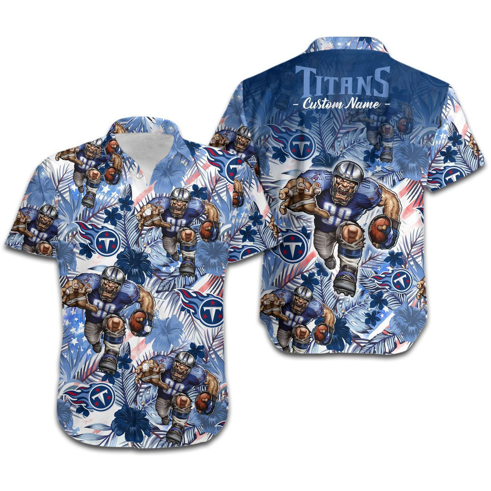 Personalized Tennessee Titans Tropical Floral America Flag Hawaiian Shirt Hot Trendy Summer 2024