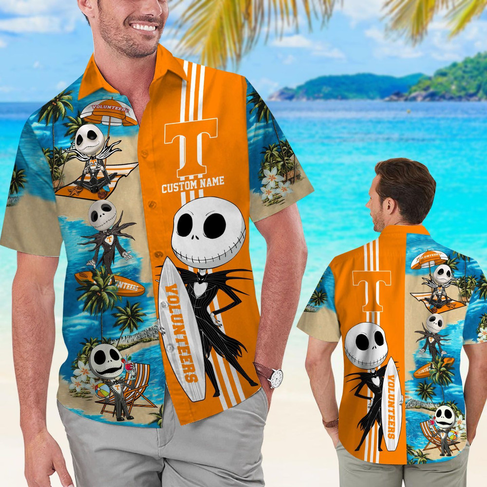 Personalized Tennessee Volunteers & Jack Skellington Hawaiian Shirt Hot Trendy Summer 2024