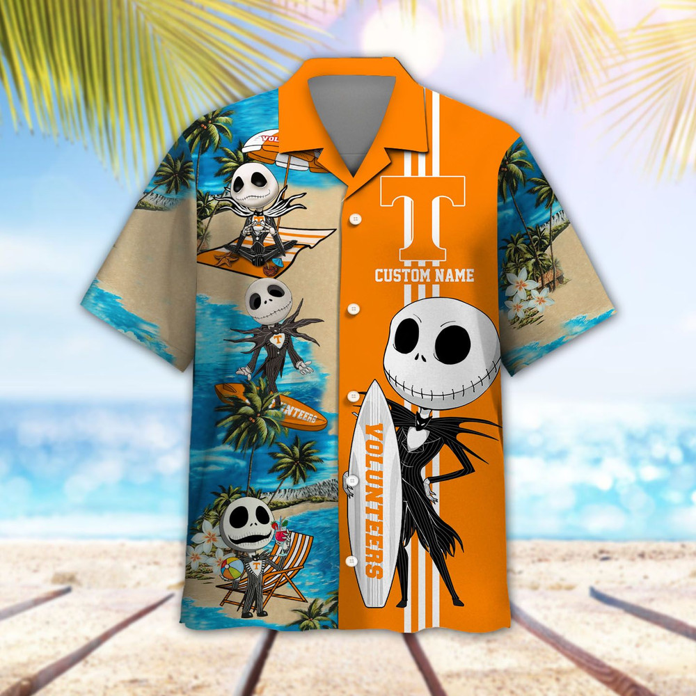 Personalized Tennessee Volunteers & Jack Skellington Hawaiian Shirt Hot Trendy Summer 2024