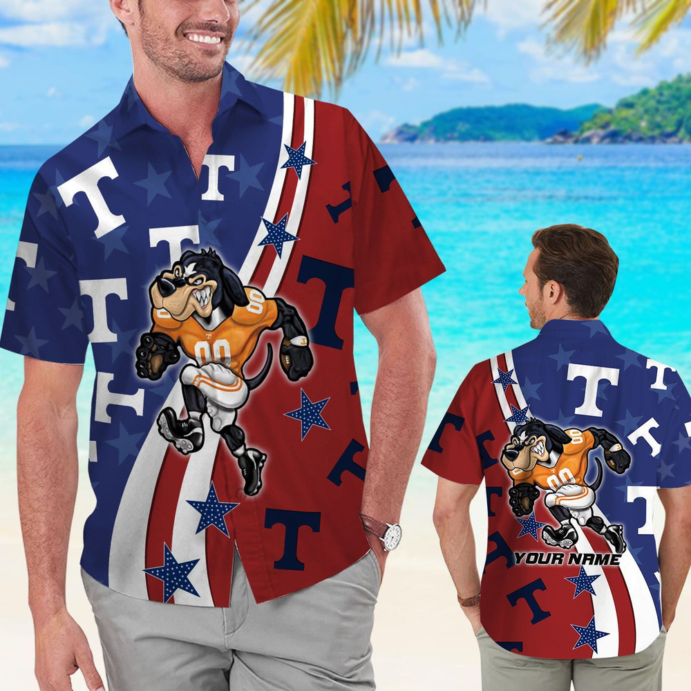 Personalized Tennessee Volunteers American Flag Hawaiian Shirt Hot Trendy Summer 2024