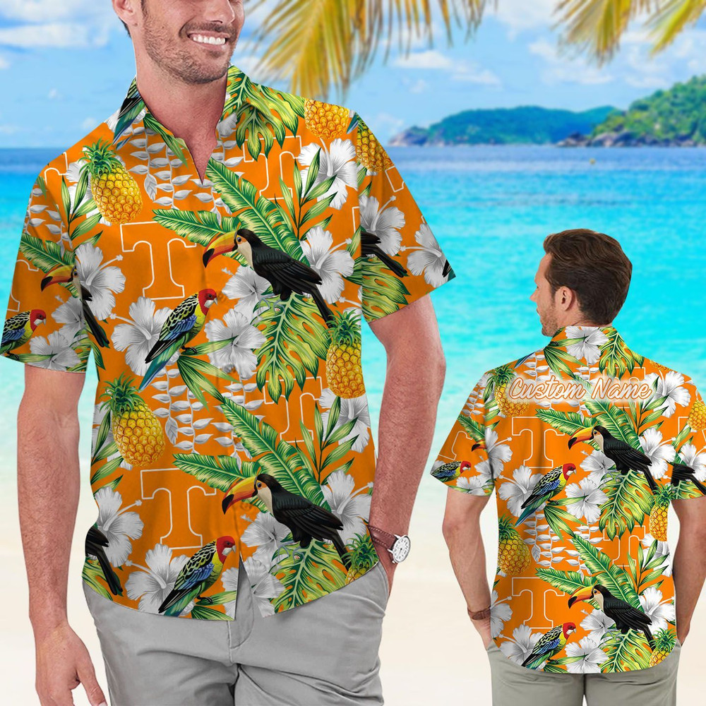 Personalized Tennessee Volunteers Parrot Floral Tropical Hawaiian Shirt Hot Trendy Summer 2024