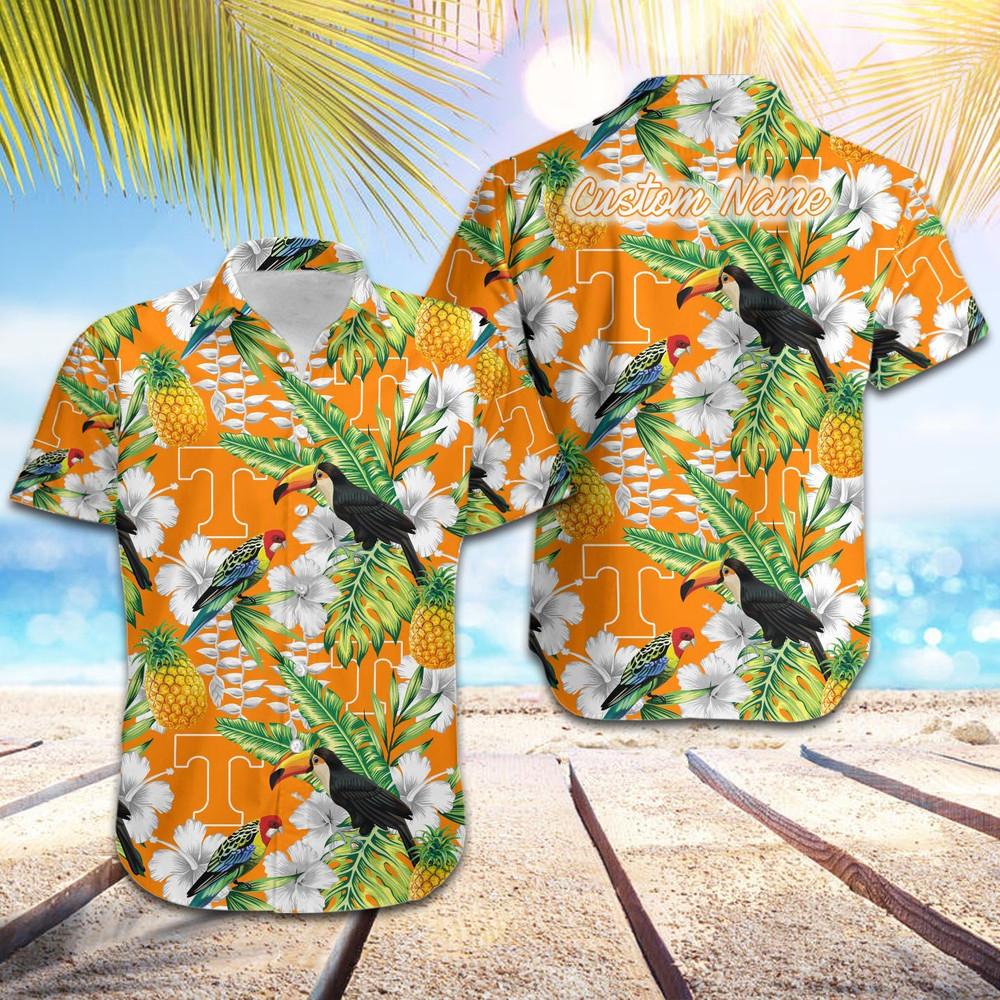 Personalized Tennessee Volunteers Parrot Floral Tropical Hawaiian Shirt Hot Trendy Summer 2024