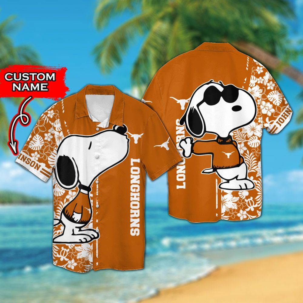 Personalized Texas Longhorns & Snoopy Hawaiian Shirt Hot Trendy Summer 2024