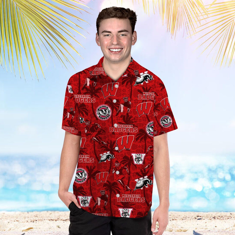 Personalized Wisconsin Badgers Coconut Hawaiian Shirt Hot Trendy Summer 2024