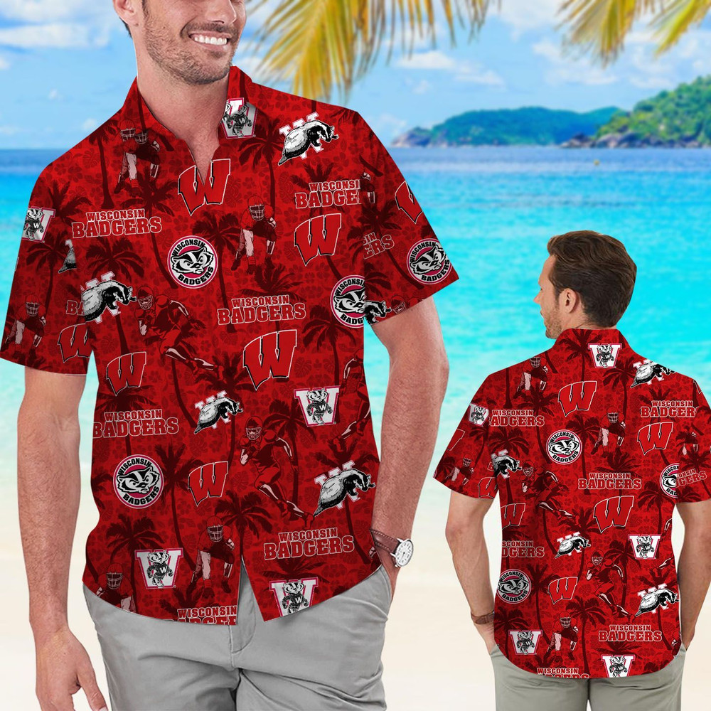 Personalized Wisconsin Badgers Coconut Hawaiian Shirt Hot Trendy Summer 2024