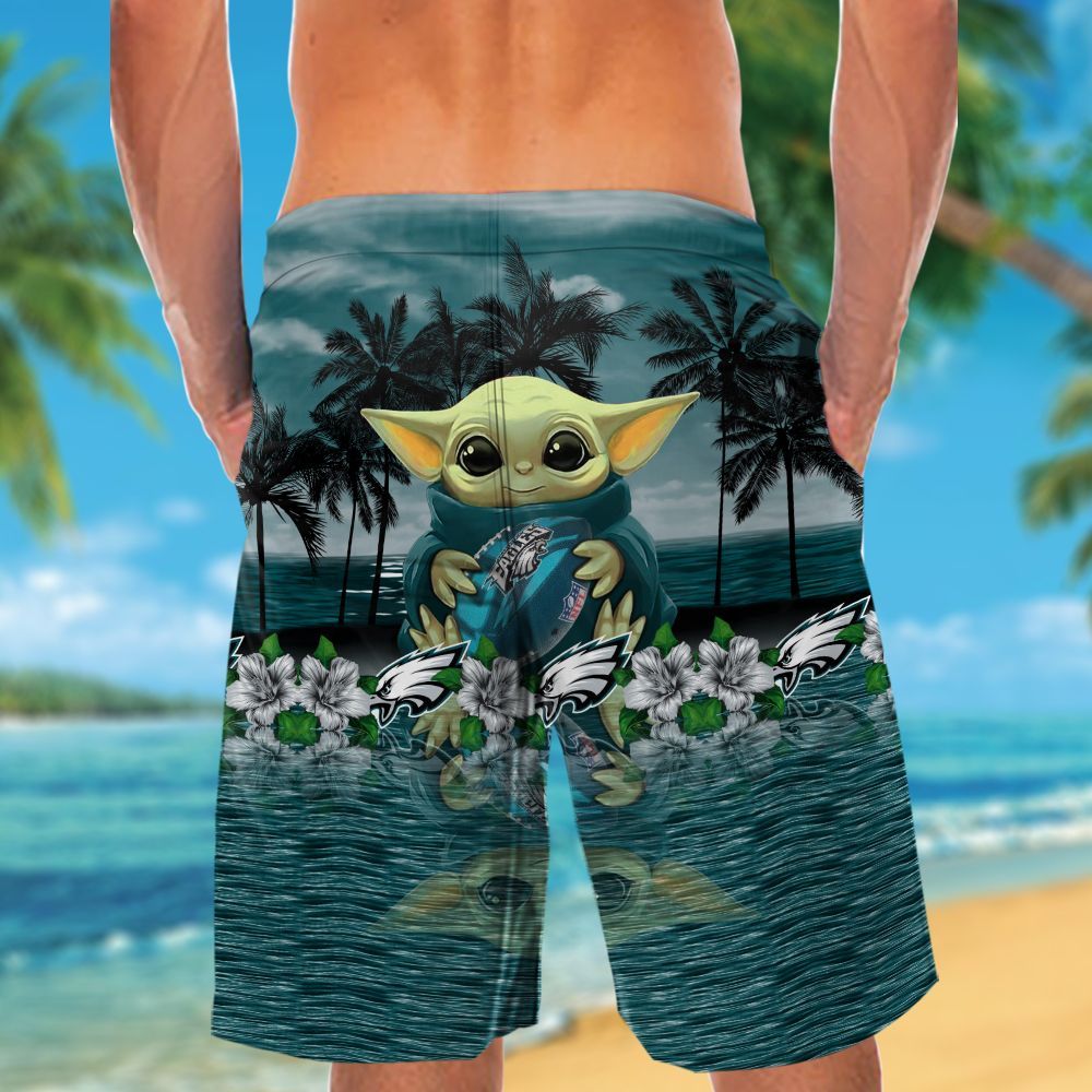 Philadelphia Eagles & Baby Yoda Hawaiian Shirt Hot Trendy Summer 2024