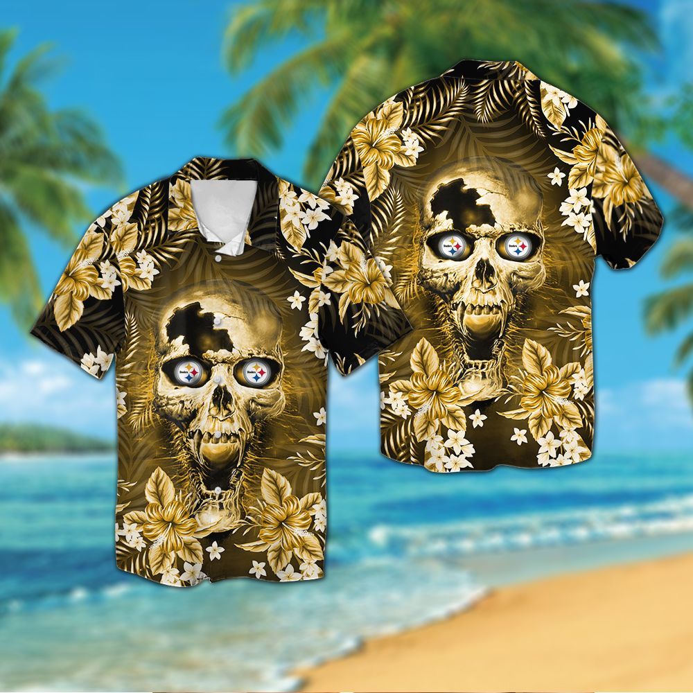 Pittsburgh Steelers Skull Hawaiian Shirt Hot Trendy Summer 2024