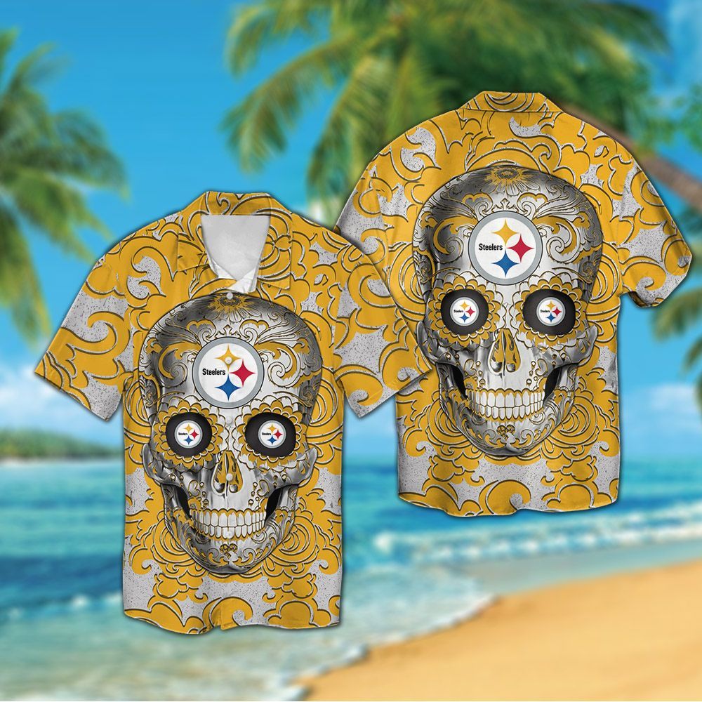 Pittsburgh Steelers Sugar Skull Hawaiian Shirt Hot Trendy Summer 2024