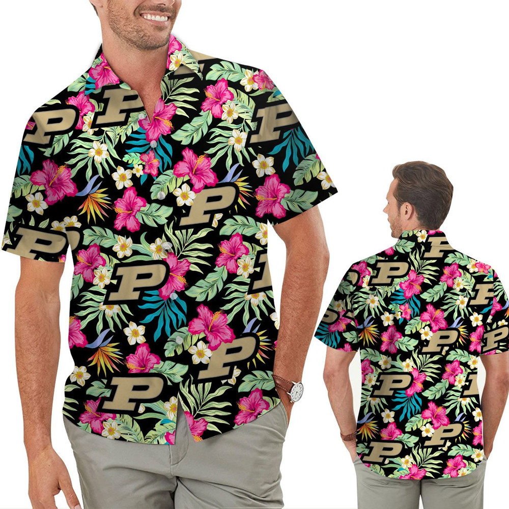 Purdue Boilermakers Hibiscus Hawaiian Shirt Hot Trendy Summer 2024