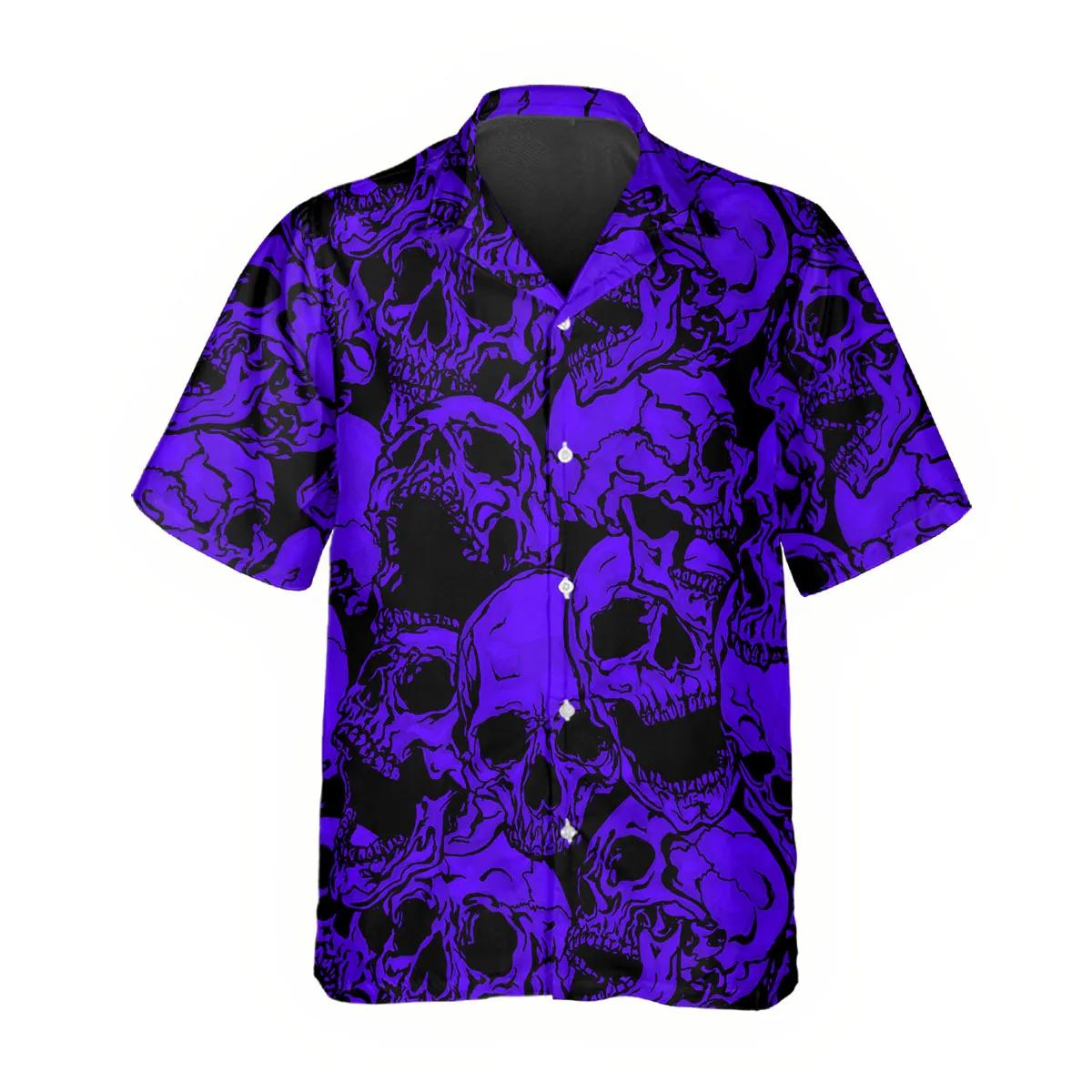 Purple Head Skull Hawaiian Shirt – Best Clothing For You