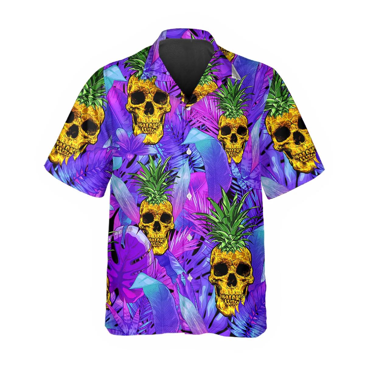 Purple Pineapple Skull Hawaiian Shirt – Best Clothing For You