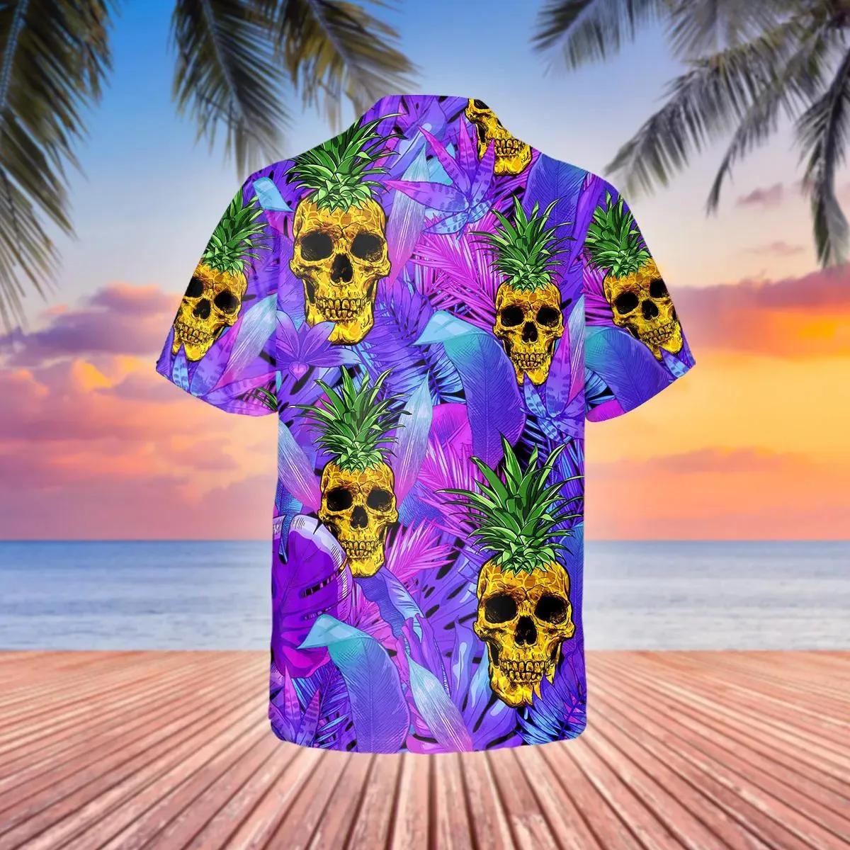 Purple Pineapple Skull Hawaiian Shirt – Best Clothing For You