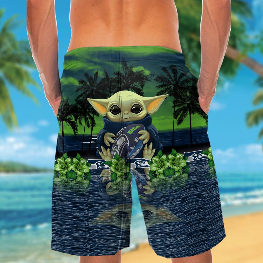 Seattle Seahawks & Baby Yoda Hawaiian Shirt Hot Trendy Summer 2024