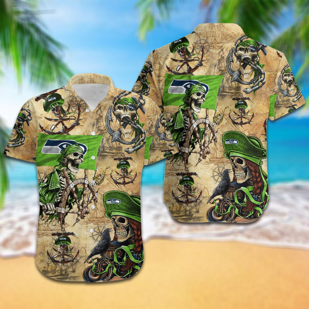 Seattle Seahawks Pirates Retro Hawaiian Shirt Hot Trendy Summer 2024