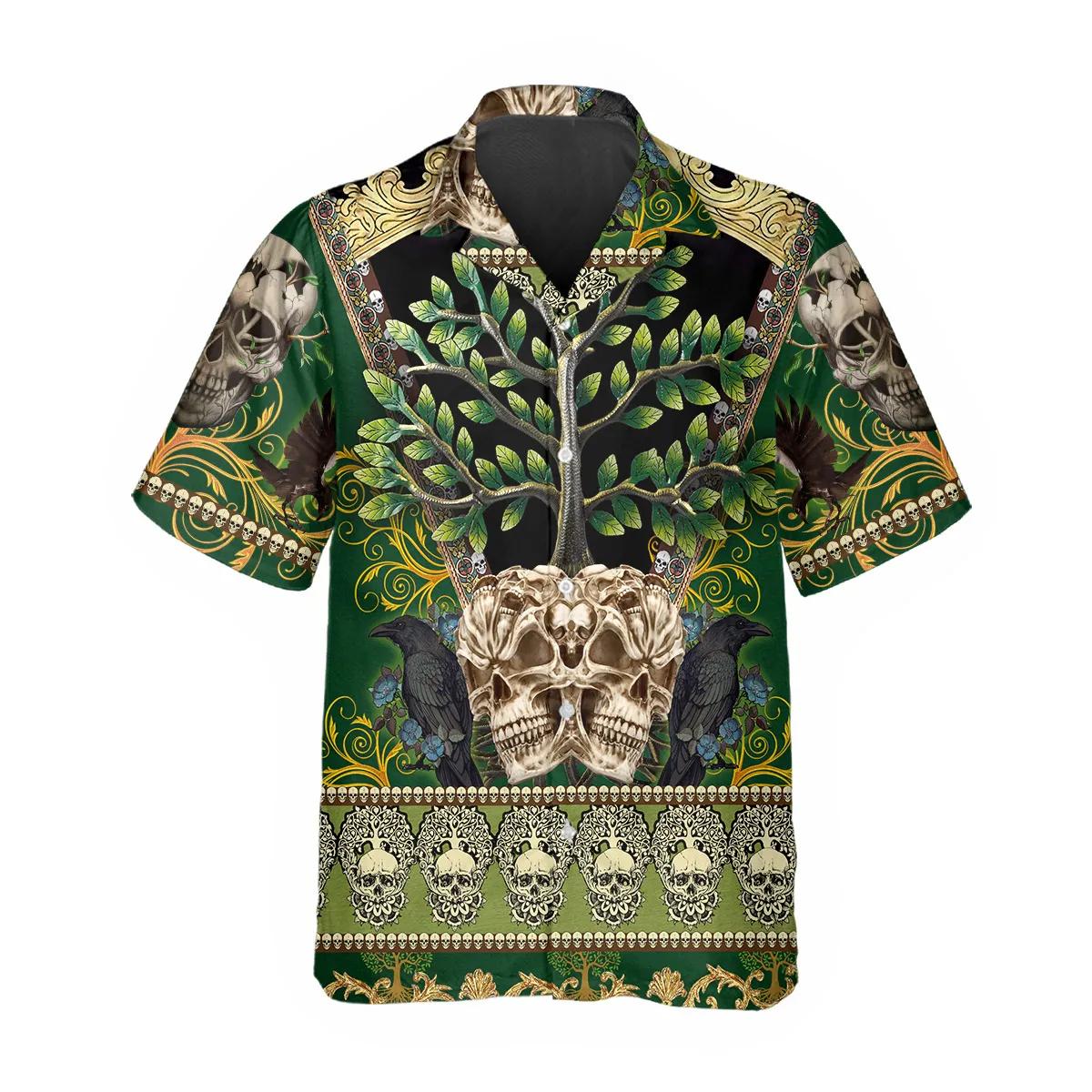 Skull Green Tree Hawaiian Shirt – Best Clothing For You