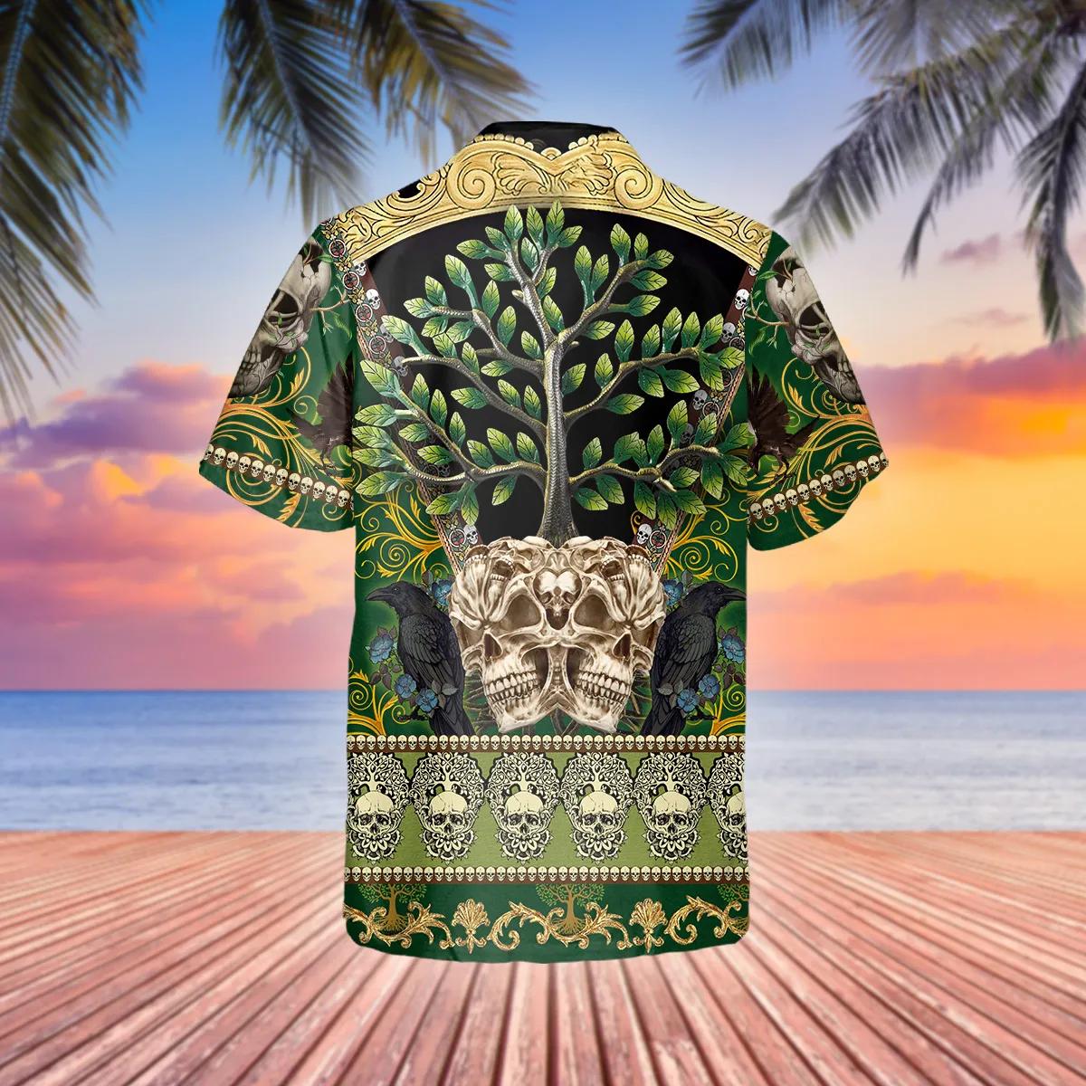 Skull Green Tree Hawaiian Shirt – Best Clothing For You