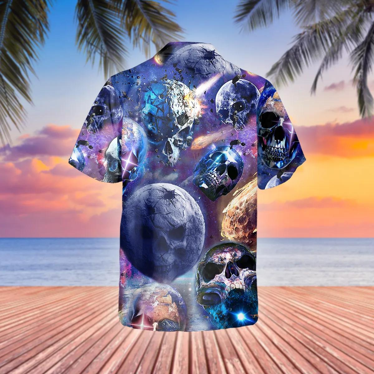 Skull Planet Galaxy Hawaiian Shirt – Best Clothing For You