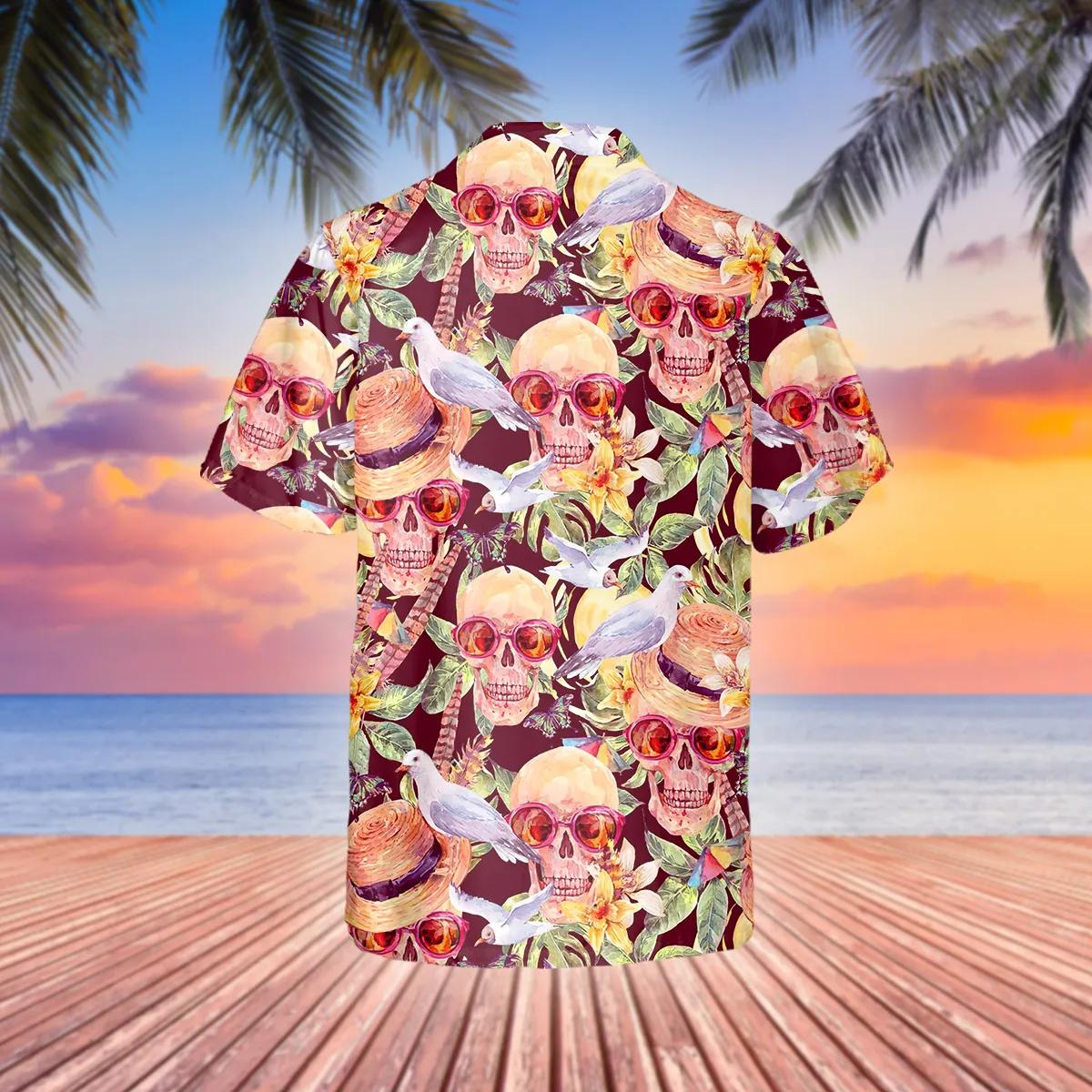 Skull With Doves Hawaiian Shirt – Best Clothing For You