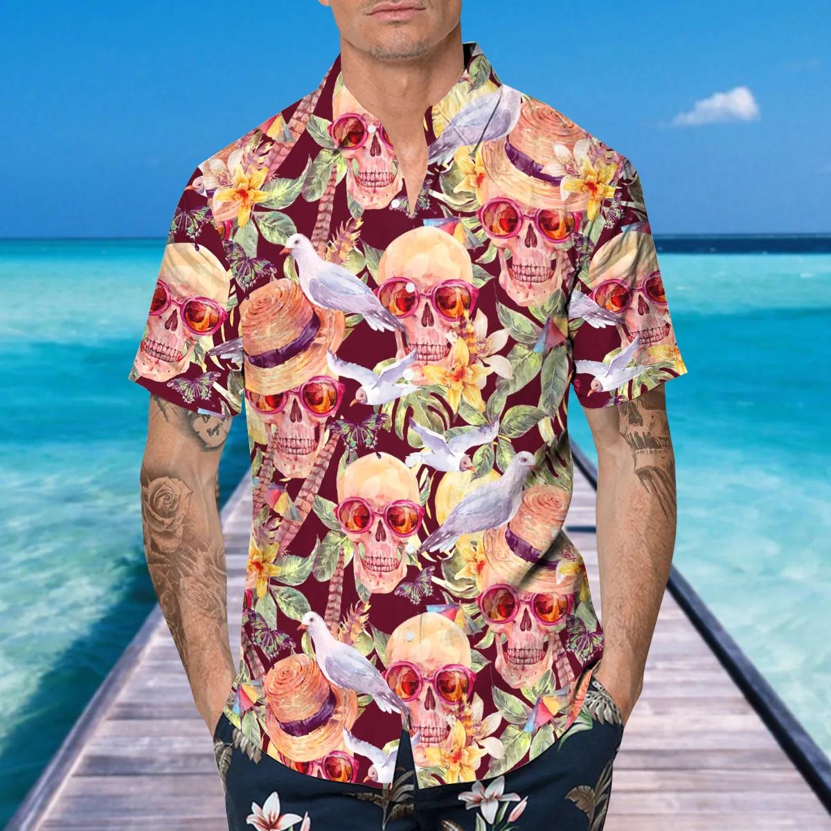 Skull With Doves Hawaiian Shirt – Best Clothing For You Skull With Doves Hawaiian Shirt – Best Clothing For You