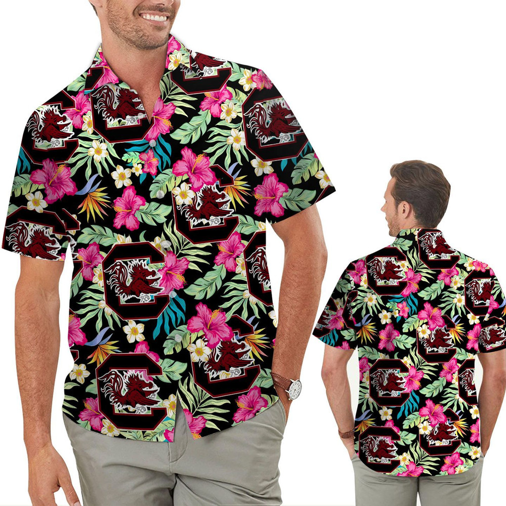 South Carolina Gamecocks Hibiscus Hawaiian Shirt Hot Trendy Summer 2024