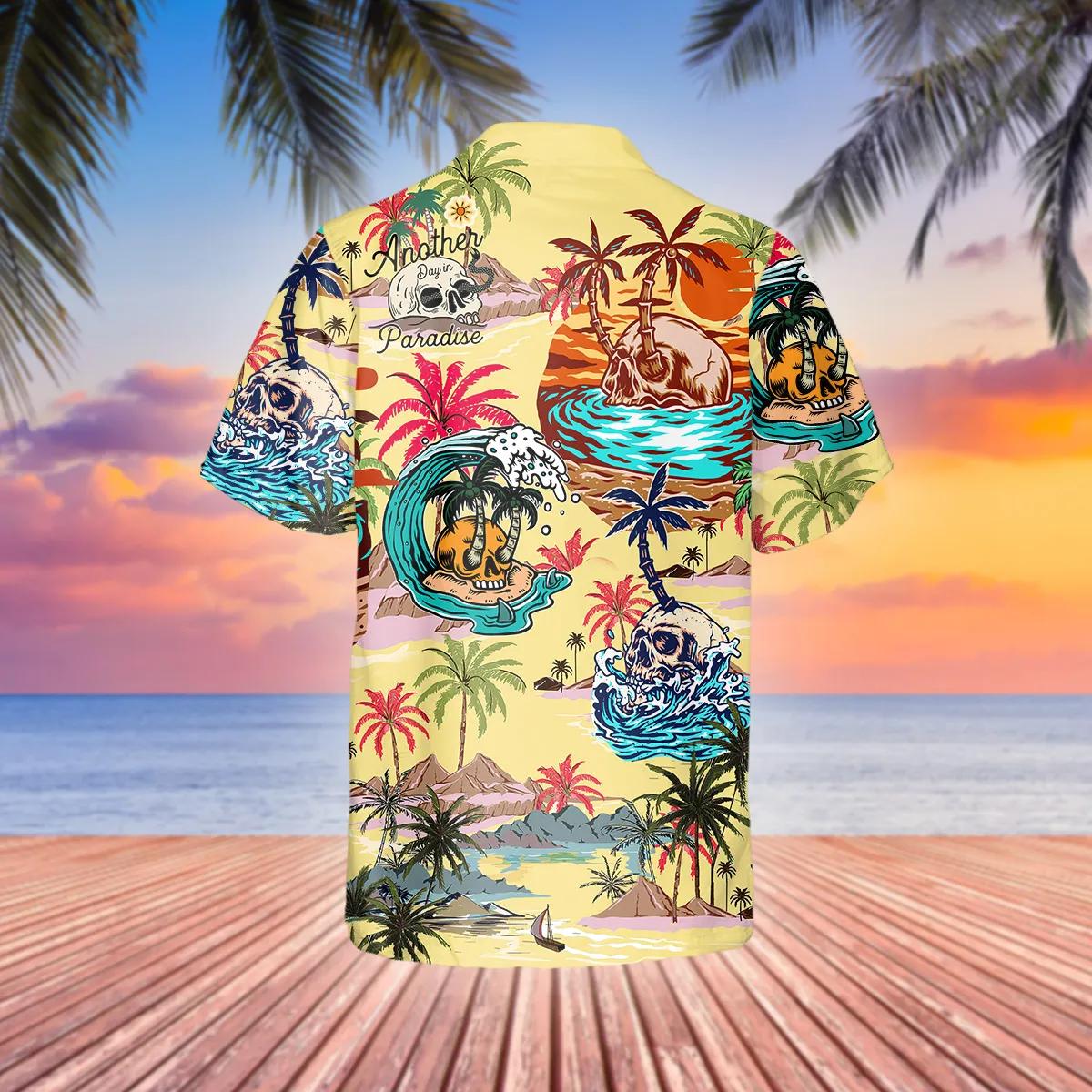 Summer Paradise Skull Hawaiian Shirt, Hawaiian Button Up Shirt, Tropical Shirts For Men – Best Clothing For You