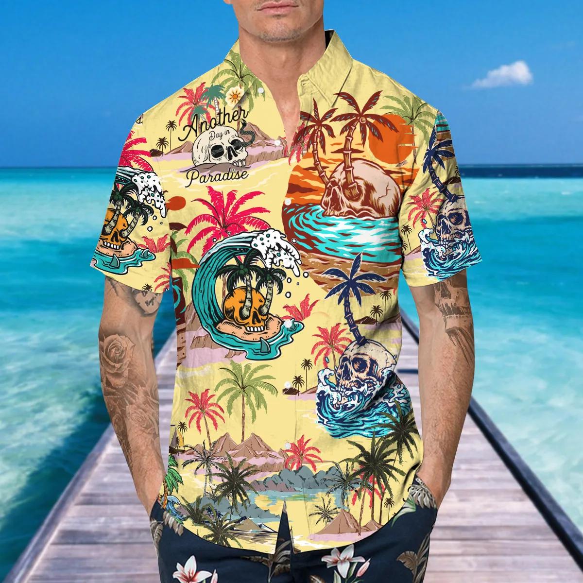 Summer Paradise Skull Hawaiian Shirt, Hawaiian Button Up Shirt, Tropical Shirts For Men – Best Clothing For You Summer Paradise Skull Hawaiian Shirt, Hawaiian Button Up Shirt, Tropical Shirts For Men – Best Clothing For You