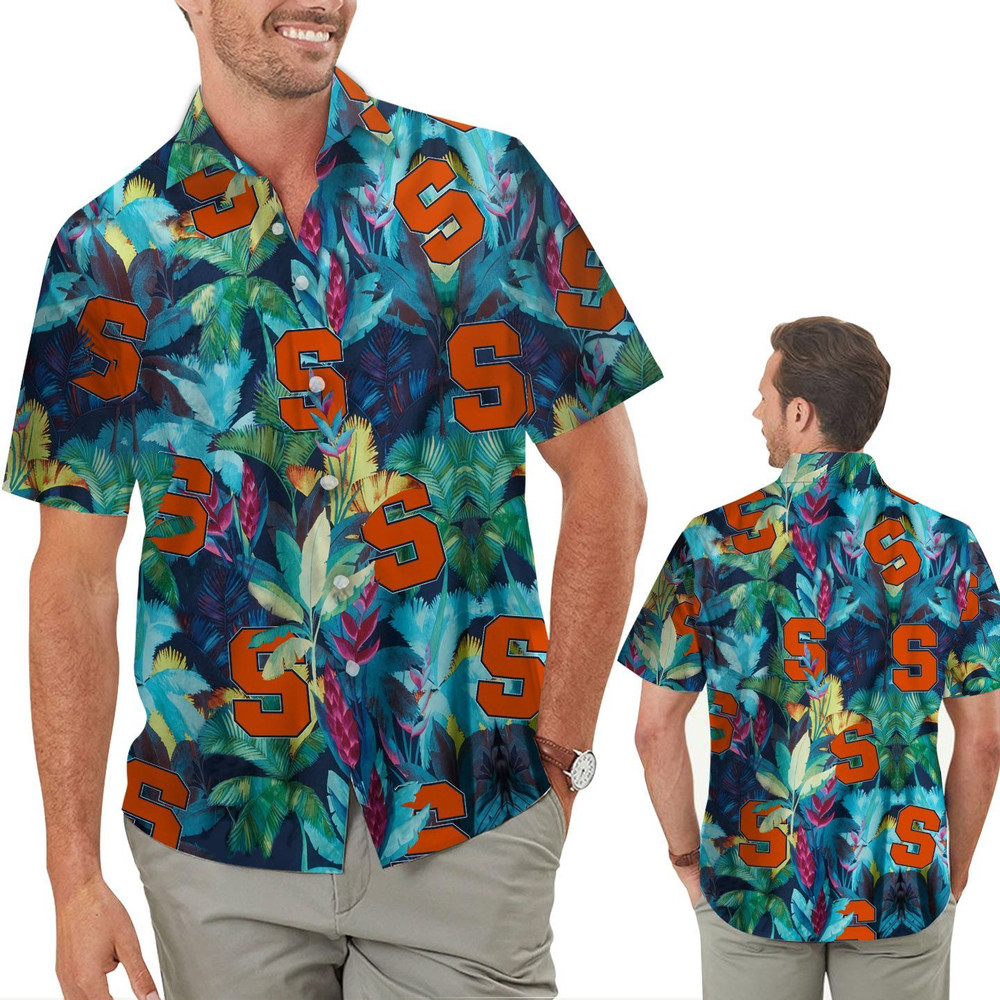 Syracuse Orange Floral Tropical Hawaiian Shirt Hot Trendy Summer 2024