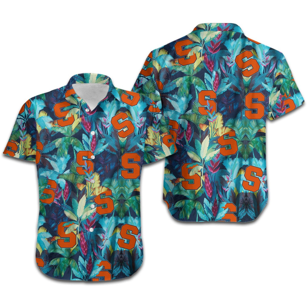 Syracuse Orange Floral Tropical Hawaiian Shirt Hot Trendy Summer 2024