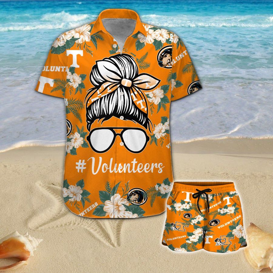 Tennessee Volunteers Girl Messy Bun Hawaiian Shirt Hot Trendy Summer 2024