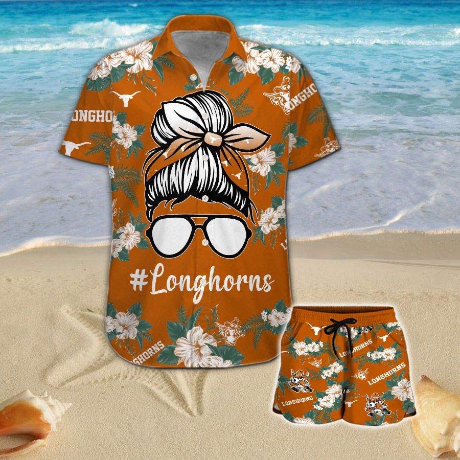 Texas Longhorns Girl Messy Bun Hawaiian Shirt Hot Trendy Summer 2024