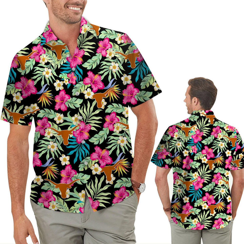 Texas Longhorns Hibiscus Hawaiian Shirt Hot Trendy Summer 2024