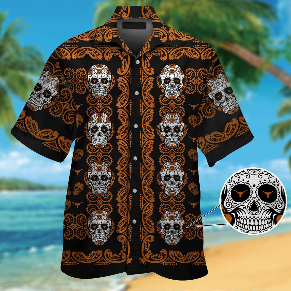 Texas Longhorns Skull Hawaiian Shirt Hot Trendy Summer 2024