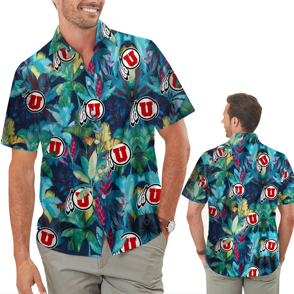 Utah Utes Floral Tropical Hawaiian Shirt Hot Trendy Summer 2024